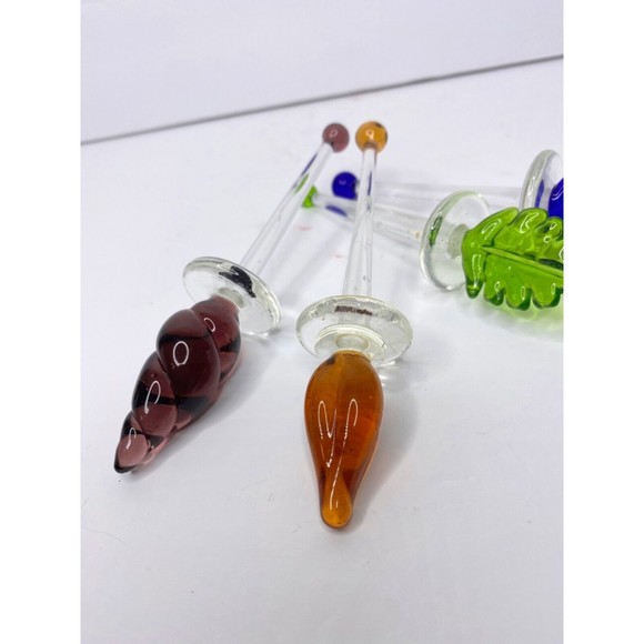 Vintage Set of four Elegant Swizzle Sticks Stirs, Handmade Italian Glass - Picture 6 of 9